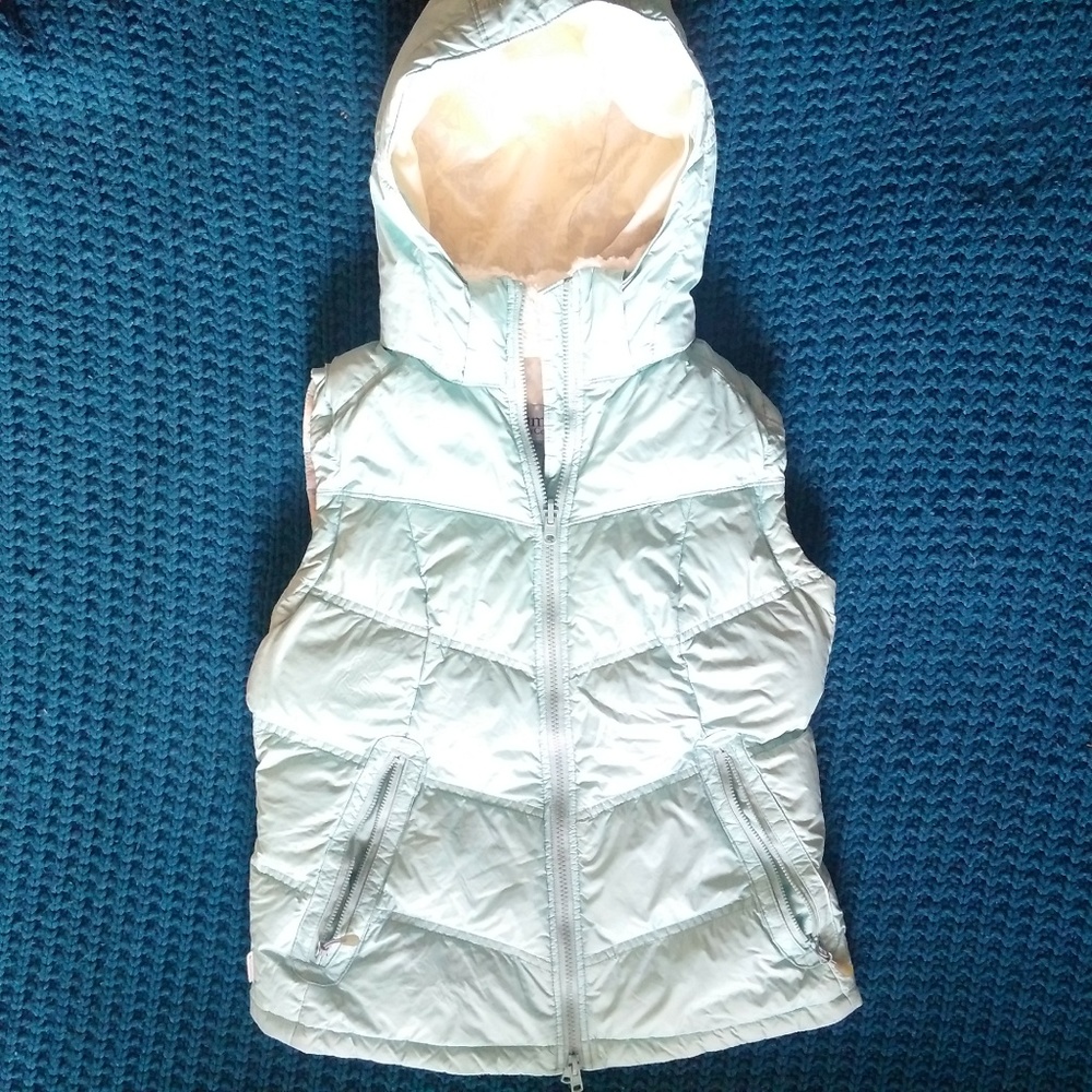 Mint green/blue Columbia down puffer vest